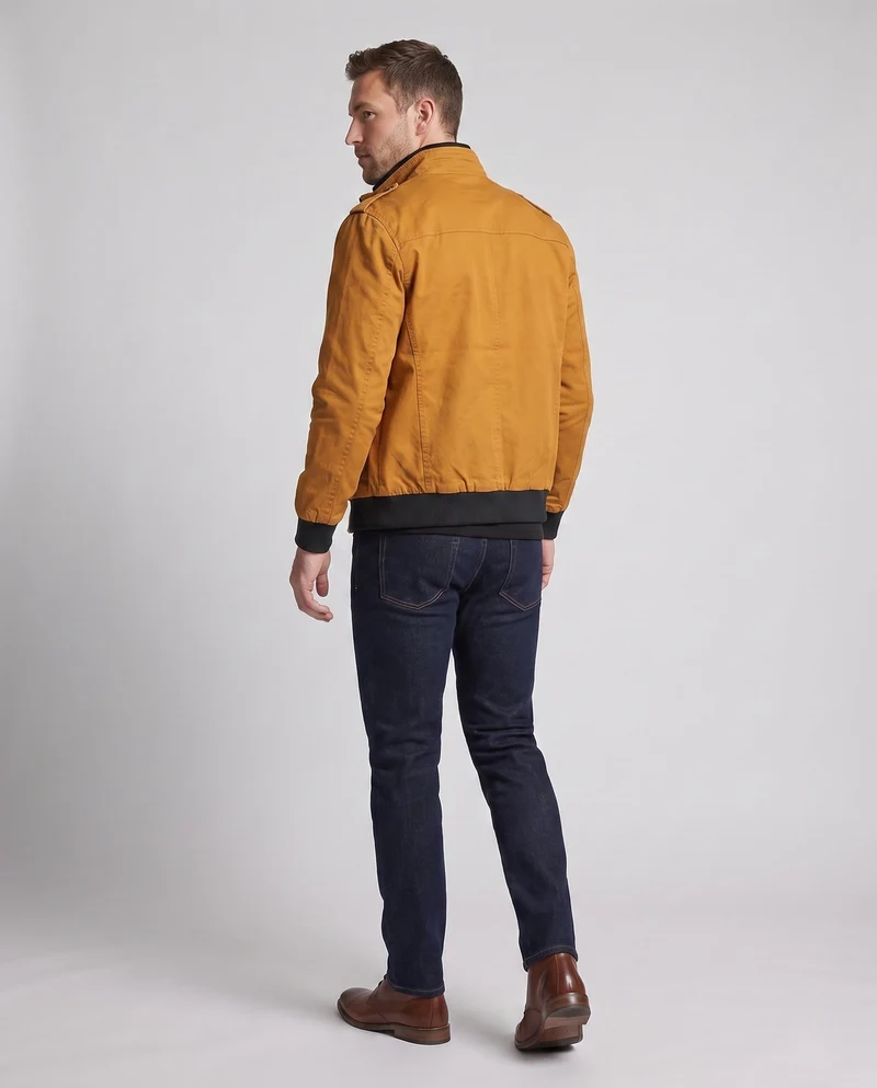 Herren Kurzjacke mit Teddyfutter, Reißverschluss und Schulterklappen Nord Taschen
