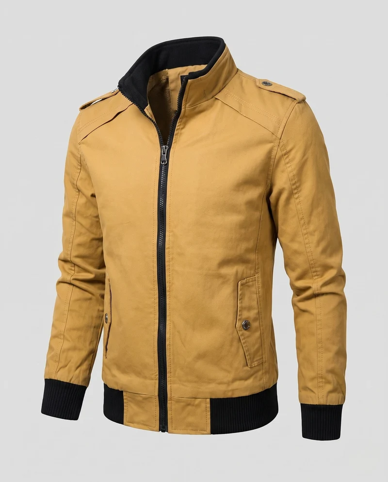 Herren Kurzjacke mit Teddyfutter, Reißverschluss und Schulterklappen Nord Taschen