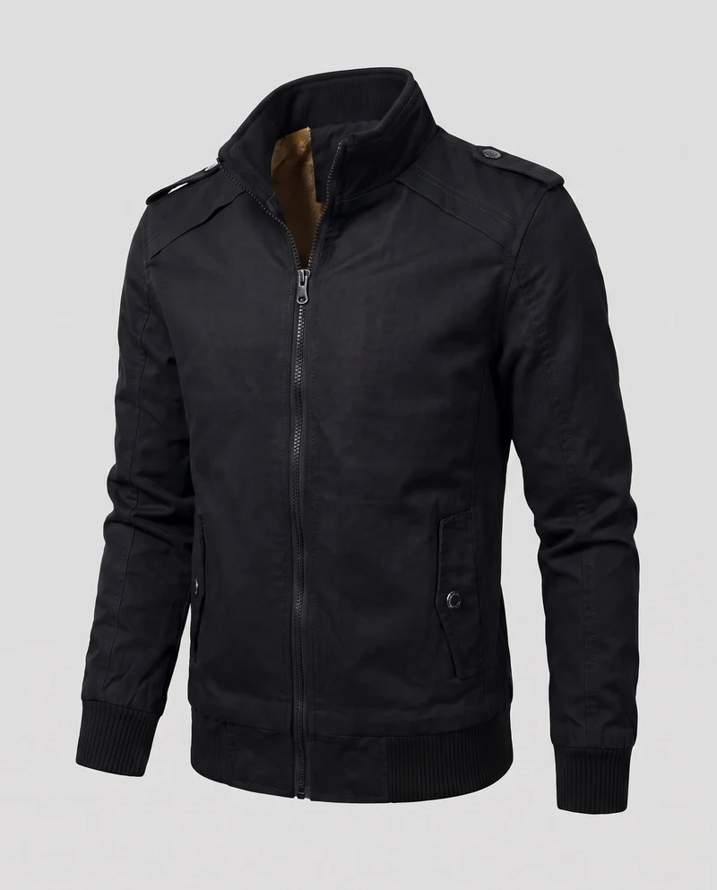 Herren Kurzjacke mit Teddyfutter, Reißverschluss und Schulterklappen Nord Taschen
