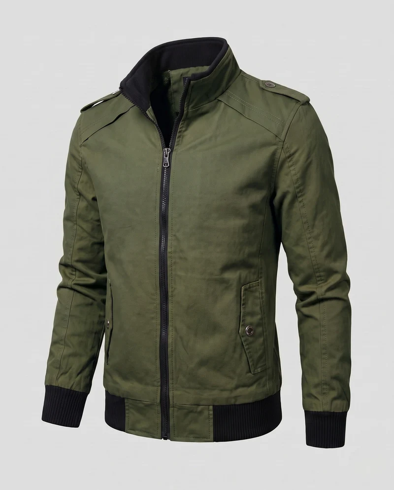 Herren Kurzjacke mit Teddyfutter, Reißverschluss und Schulterklappen Nord Taschen