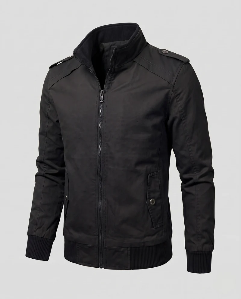 Herren Kurzjacke mit Teddyfutter, Reißverschluss und Schulterklappen Nord Taschen