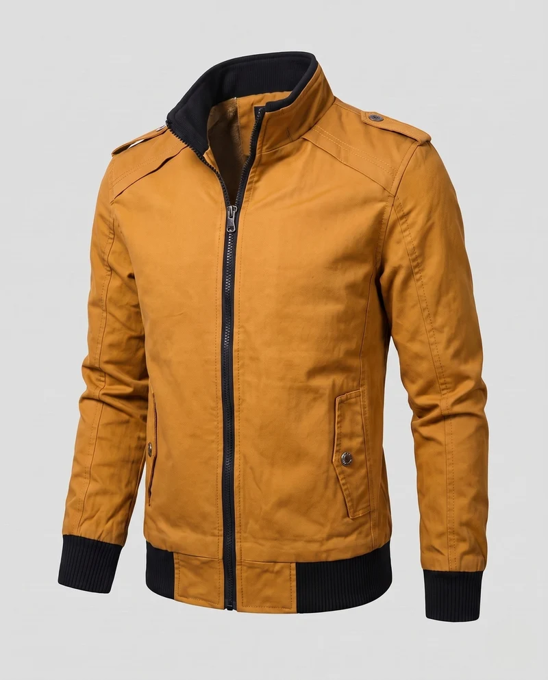 Herren Kurzjacke mit Teddyfutter, Reißverschluss und Schulterklappen Nord Taschen