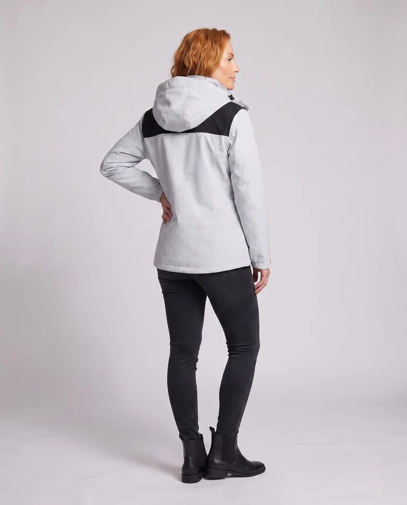 Damen Zwei-Lagen Softshell 2-in-1 Funktionsjacke mit abnehmbarer Fleece-Innenjacke und verstellbarem Kapuze Nord Taschen