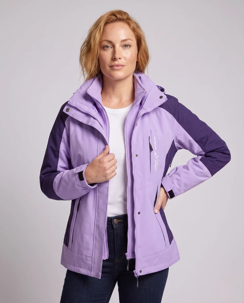 Damen zwei-lagige Softshell-Parka mit wärmendem Fleece-Innenfutter und verstellbarer Kapuze Nord Taschen