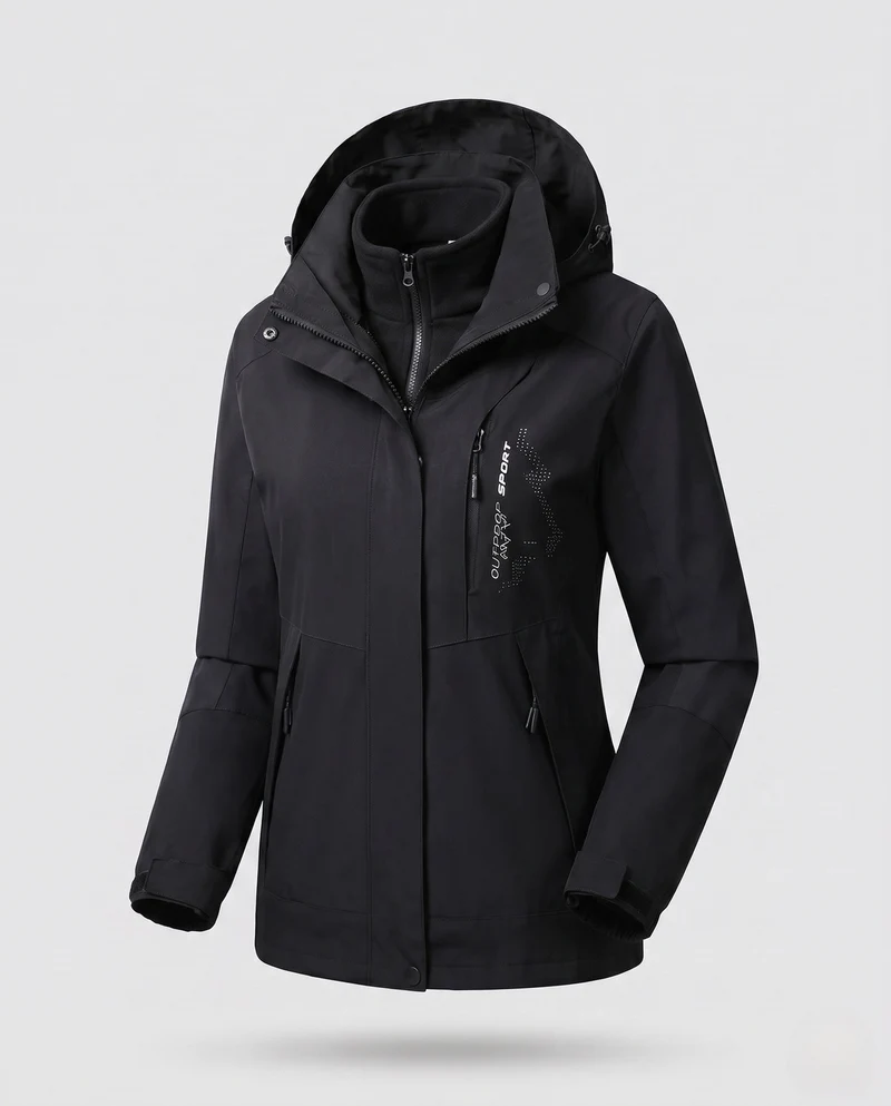 Damen zwei-lagige Softshell-Parka mit wärmendem Fleece-Innenfutter und verstellbarer Kapuze Nord Taschen