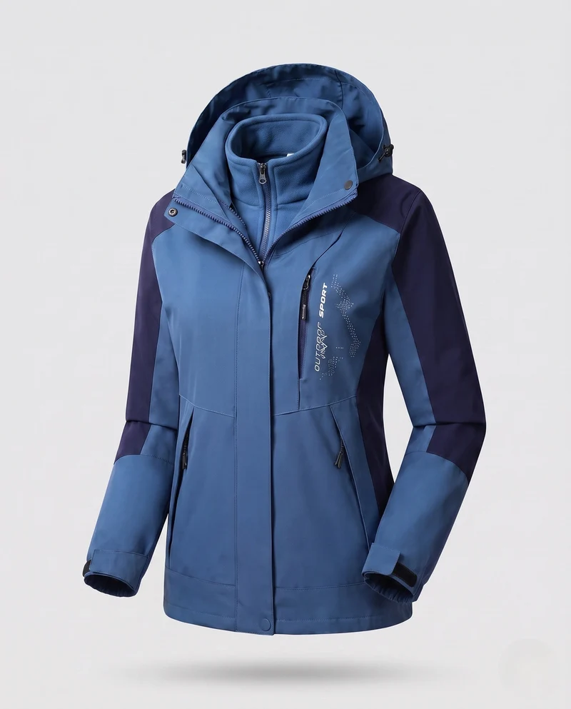 Damen zwei-lagige Softshell-Parka mit wärmendem Fleece-Innenfutter und verstellbarer Kapuze Nord Taschen