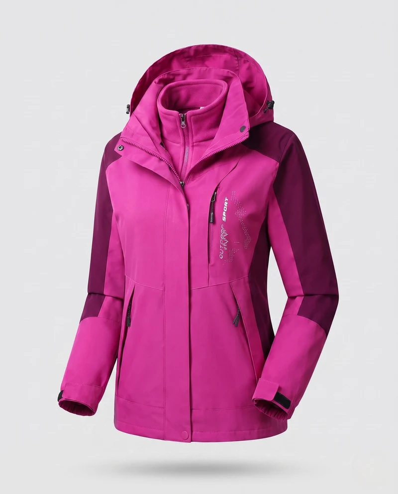 Damen zwei-lagige Softshell-Parka mit wärmendem Fleece-Innenfutter und verstellbarer Kapuze Nord Taschen
