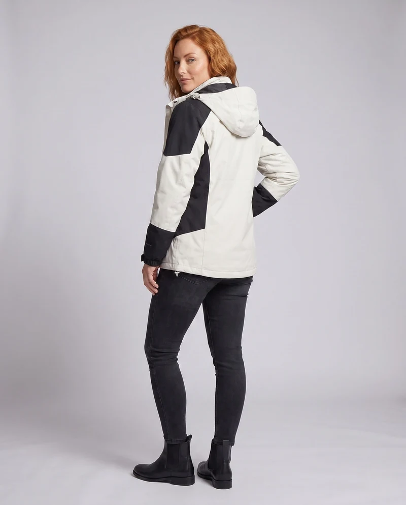 Damen wasserdichte zweilagige Outdoor-Jacke mit Kapuze, atmungsaktive Membran und verstellbarem Saum Nord Taschen