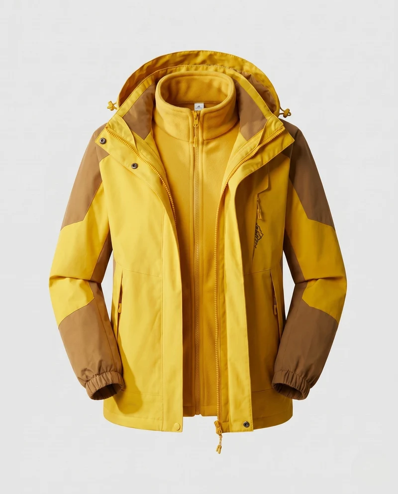 Damen wasserdichte zweilagige Outdoor-Jacke mit Kapuze, atmungsaktive Membran und verstellbarem Saum Nord Taschen