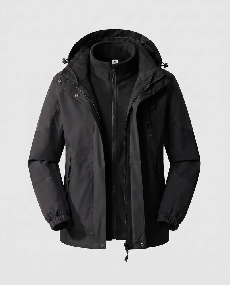 Damen wasserdichte zweilagige Outdoor-Jacke mit Kapuze, atmungsaktive Membran und verstellbarem Saum Nord Taschen