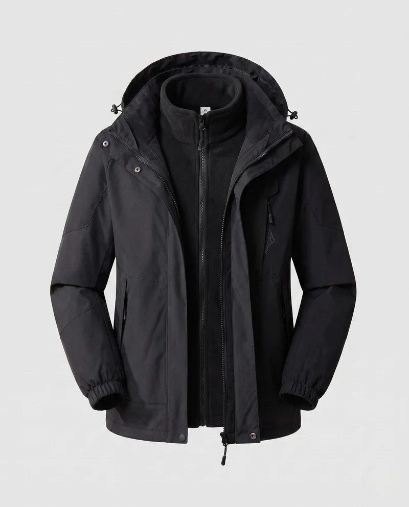 Damen wasserdichte zweilagige Outdoor-Jacke mit Kapuze, atmungsaktive Membran und verstellbarem Saum Nord Taschen