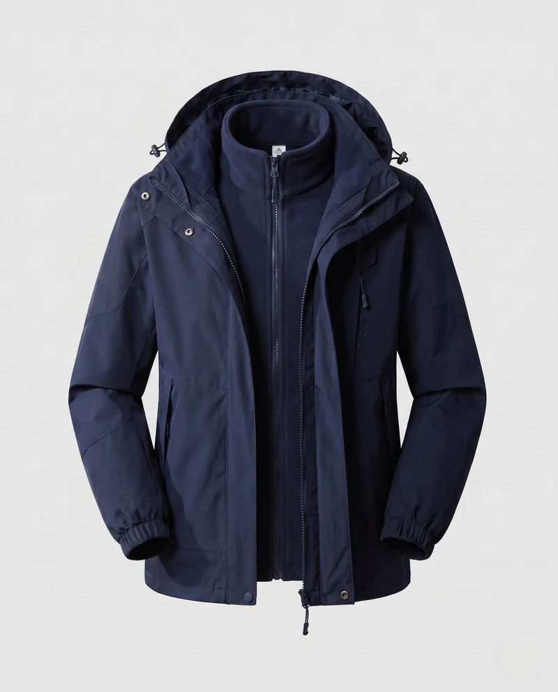 Damen wasserdichte zweilagige Outdoor-Jacke mit Kapuze, atmungsaktive Membran und verstellbarem Saum Nord Taschen