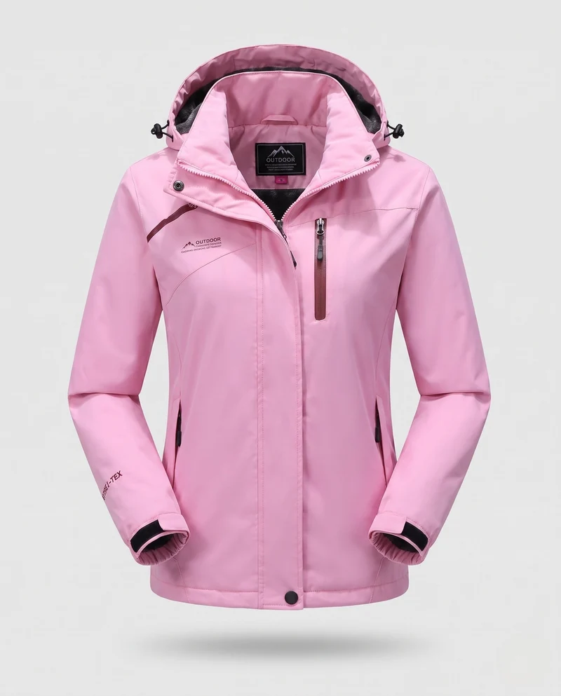 Damen wasserdichte, gepolsterte Winterjacke mit Kapuze und wärmendem Fleece-Futter Nord Taschen