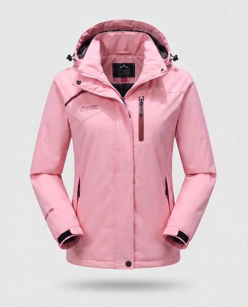 Damen wasserdichte, gepolsterte Winterjacke mit Kapuze und wärmendem Fleece-Futter Nord Taschen