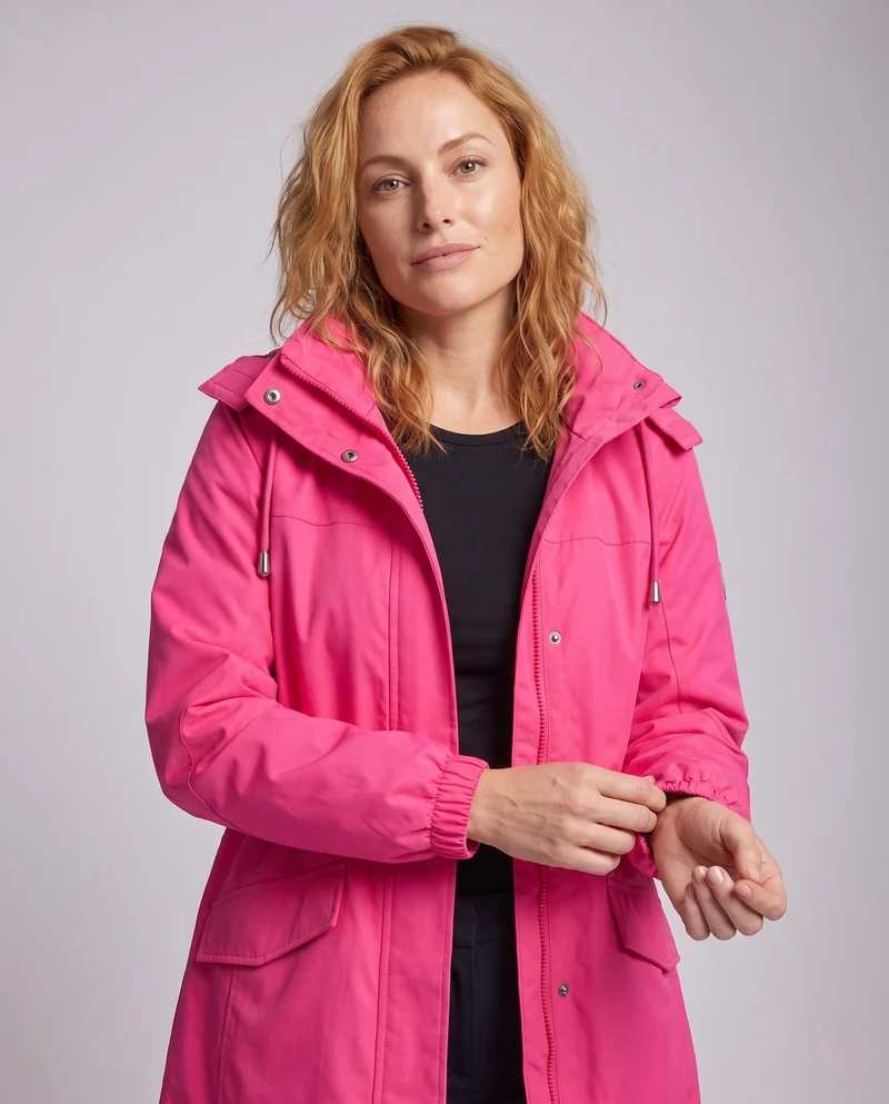 Damen wasserabweisender Parka mit Kapuze, Kordelzug-Taille und Klapptaschen Nord Taschen