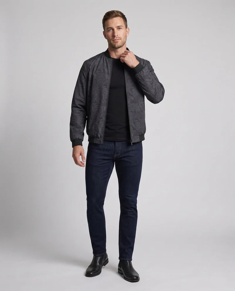 Herren Leichte Bomberjacke mit floralem Print Nord Taschen