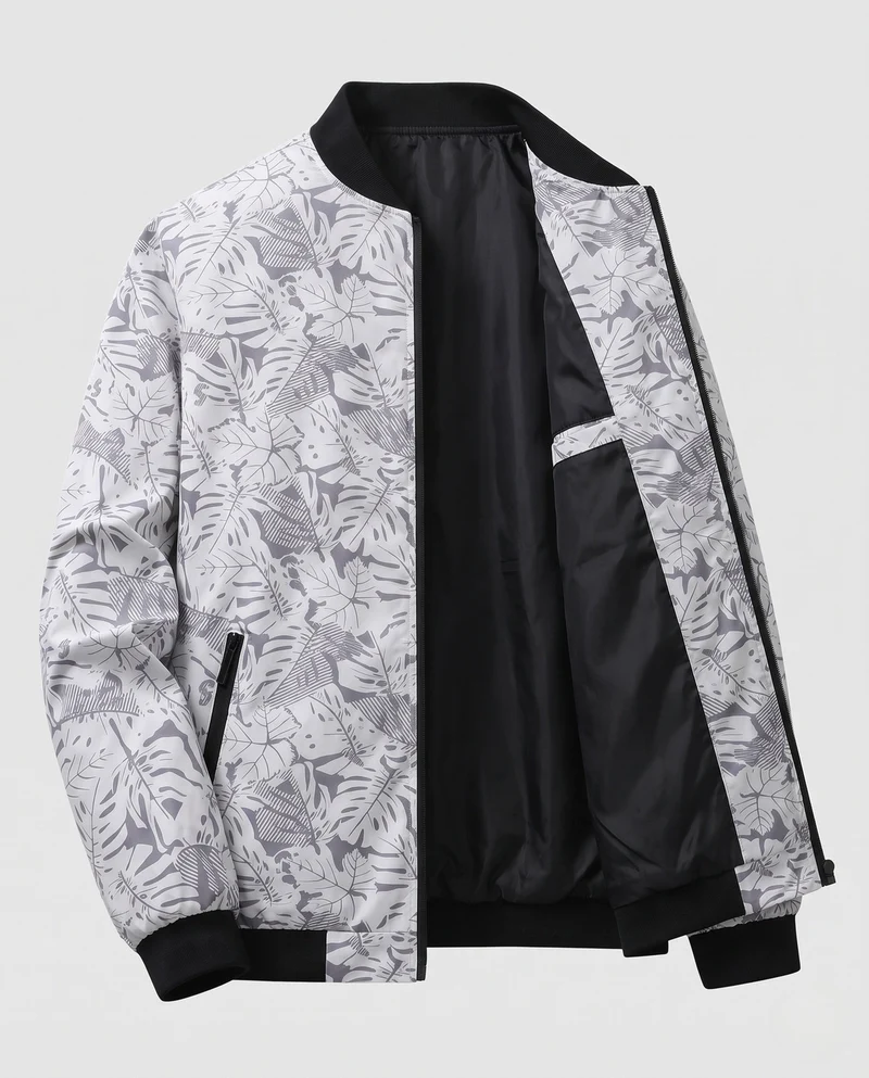 Herren Leichte Bomberjacke mit floralem Print Nord Taschen
