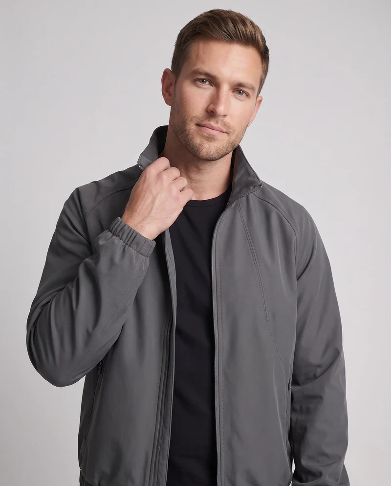 Herren Leichte Freizeitjacke mit hohem Stehkragen Nord Taschen