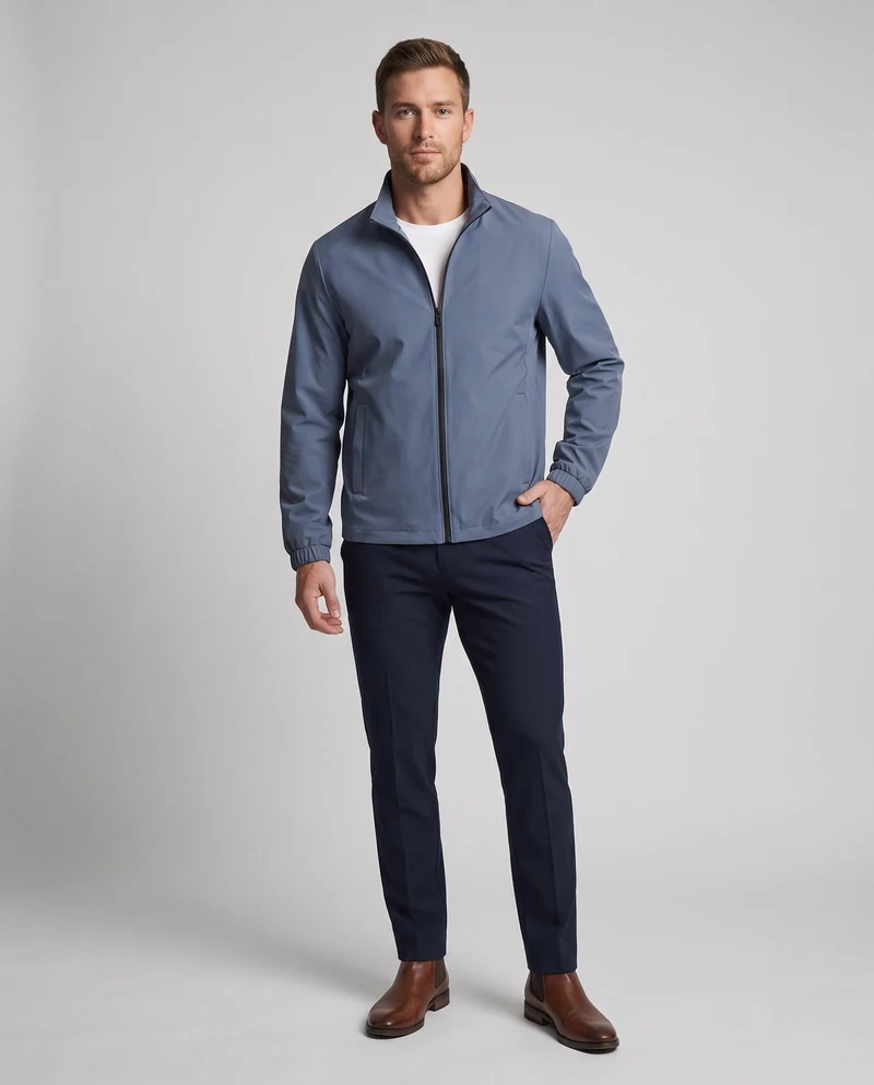 Herren Leichte Freizeitjacke mit Stehkragen Nord Taschen