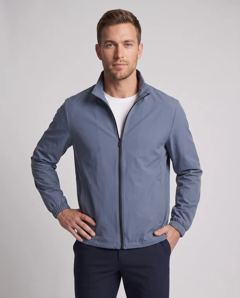 Herren Leichte Freizeitjacke mit Stehkragen Nord Taschen