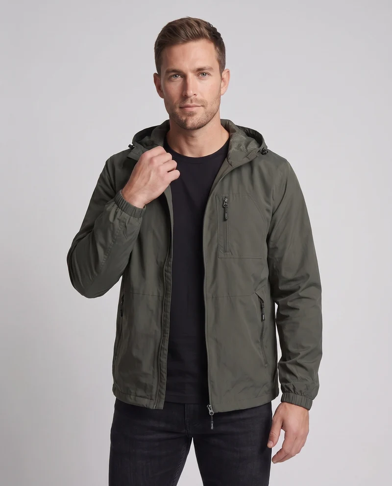 Herren Leichte Freizeitjacke mit verstellbarer Kapuze Nord Taschen