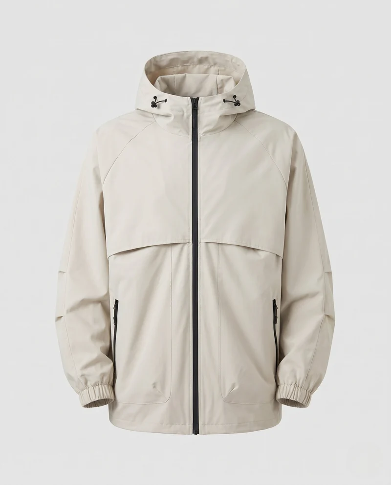Herren Leichte Funktionsjacke mit verstellbarem Kapuzenkragen Nord Taschen