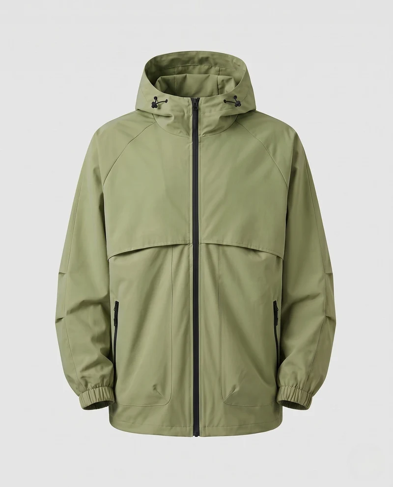 Herren Leichte Funktionsjacke mit verstellbarem Kapuzenkragen Nord Taschen