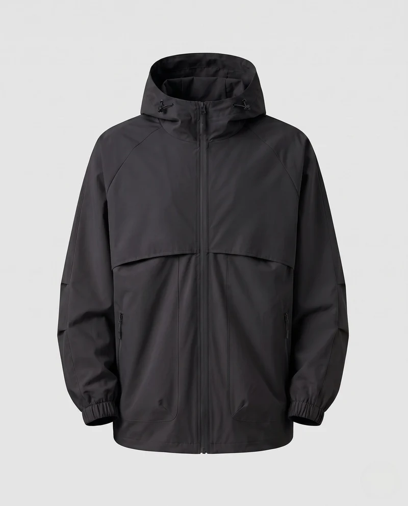 Herren Leichte Funktionsjacke mit verstellbarem Kapuzenkragen Nord Taschen