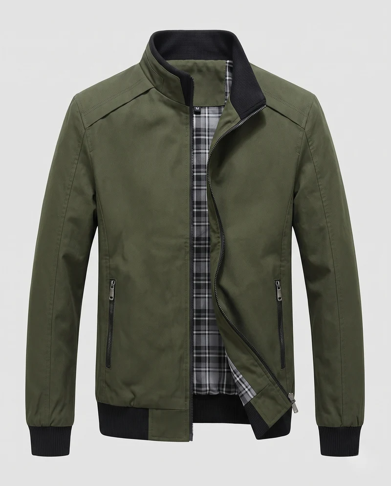 Herren Sportliche Bomberjacke mit Stehkragen Nord Taschen