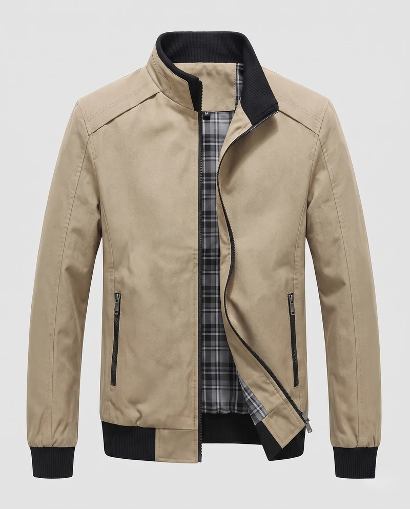 Herren Sportliche Bomberjacke mit Stehkragen Nord Taschen