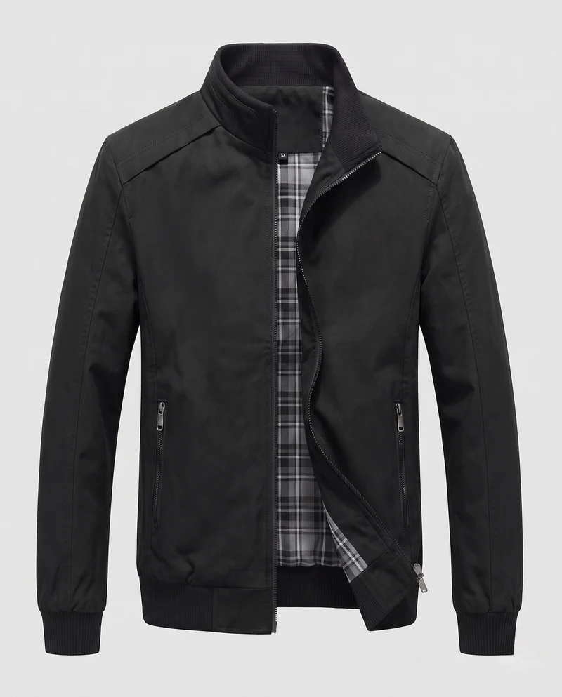 Herren Sportliche Bomberjacke mit Stehkragen Nord Taschen