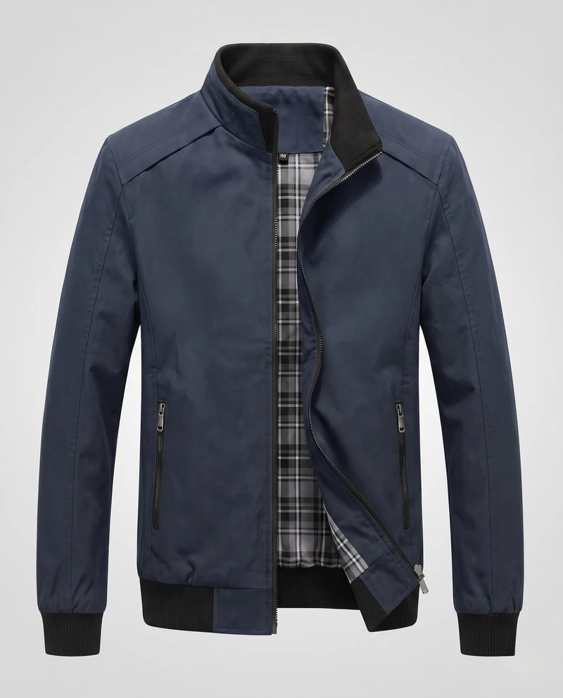 Herren Sportliche Bomberjacke mit Stehkragen Nord Taschen