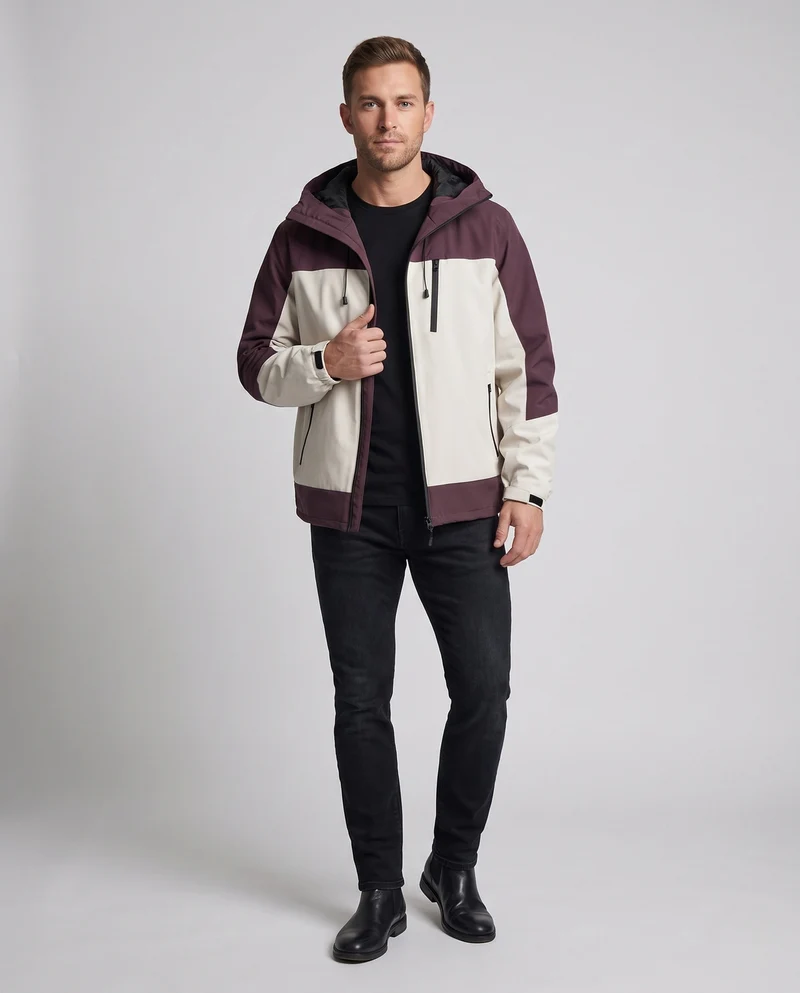 Herren Sportliche Jacke mit hohem Kragen Nord Taschen