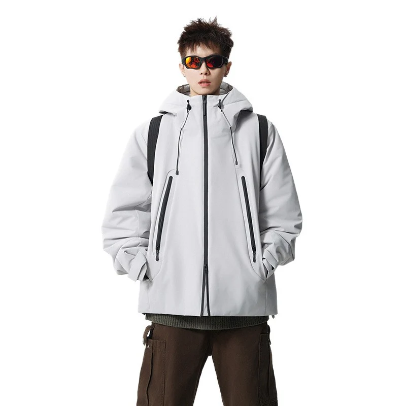 Herren wattierte, wasserabweisende Tech-Outdoorjacke mit Kapuze Nord Taschen