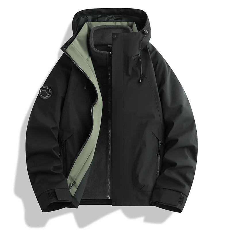 Herren wasserdichte Softshelljacke mit Kapuze und Fleece-Innenfutter Nord Taschen