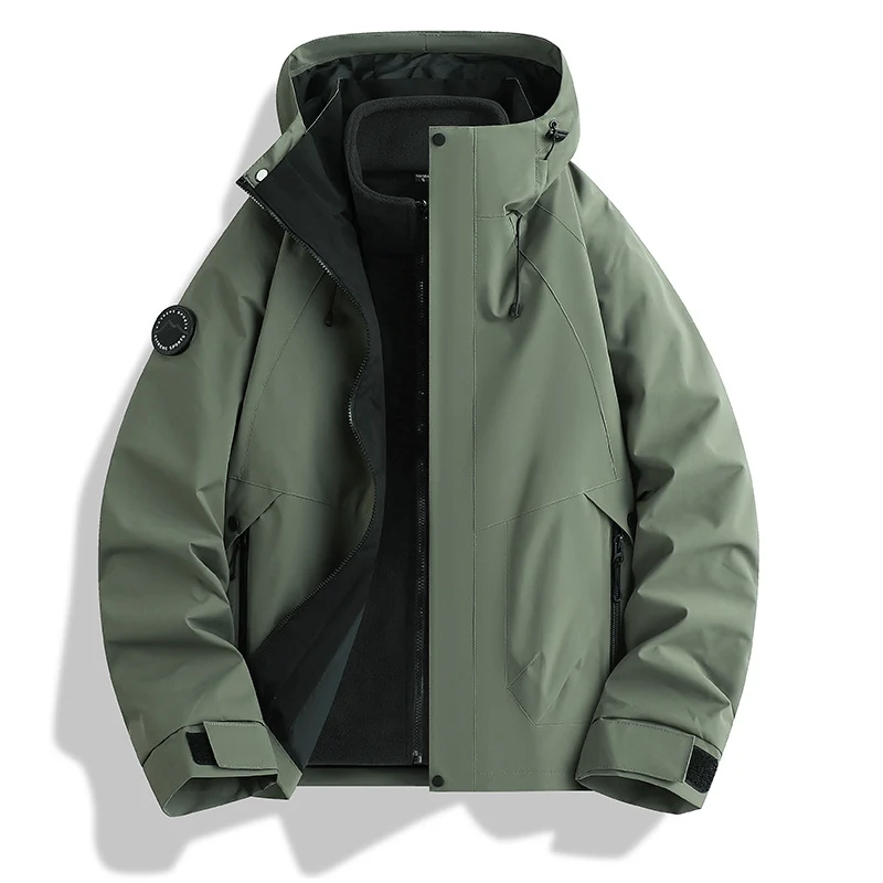 Herren wasserdichte Softshelljacke mit Kapuze und Fleece-Innenfutter Nord Taschen