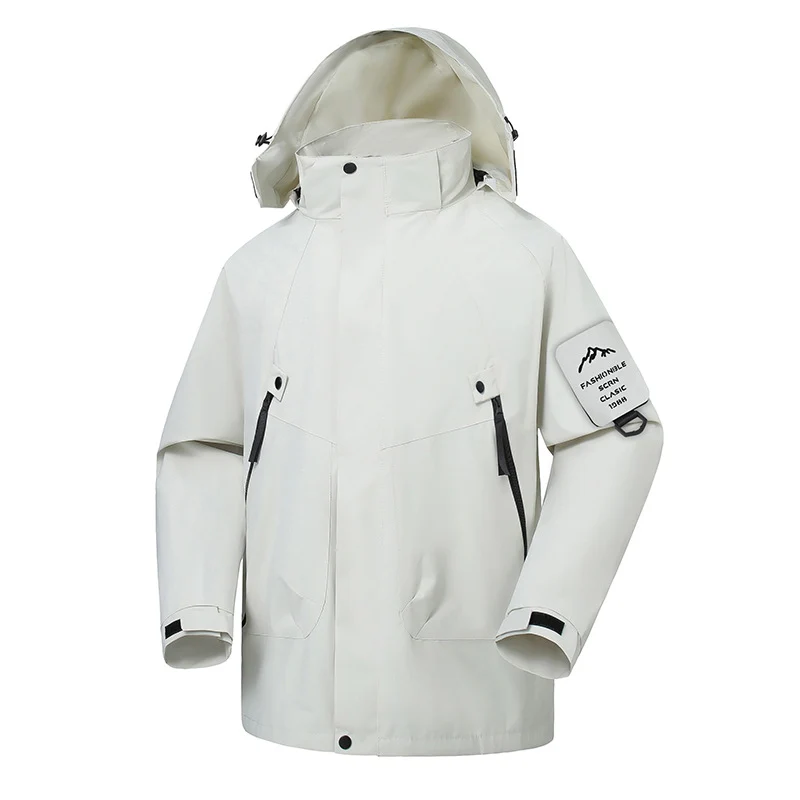 Herren Wasserdichte Softshell-Outdoorjacke mit verstellbarer Kapuze und versiegelten Nähten Nord Taschen