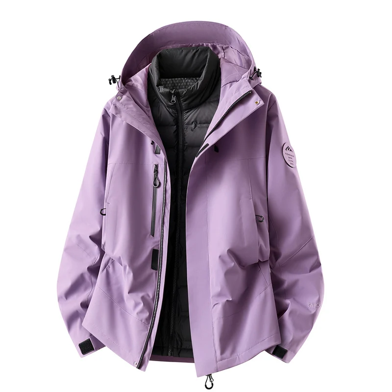Herren wasserdichte Outdoorjacke mit abnehmbarer Fleece-Innenjacke Nord Taschen