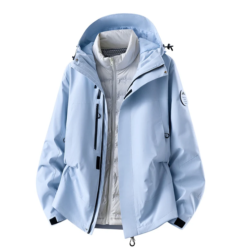 Herren wasserdichte Outdoorjacke mit abnehmbarer Fleece-Innenjacke Nord Taschen