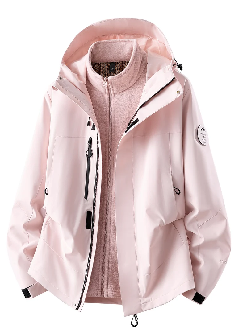 Herren wasserdichte Outdoorjacke mit abnehmbarer Fleece-Innenjacke Nord Taschen