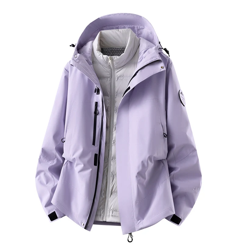 Herren wasserdichte Outdoorjacke mit abnehmbarer Fleece-Innenjacke Nord Taschen