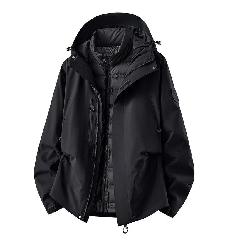 Herren wasserdichte Outdoorjacke mit abnehmbarer Fleece-Innenjacke Nord Taschen