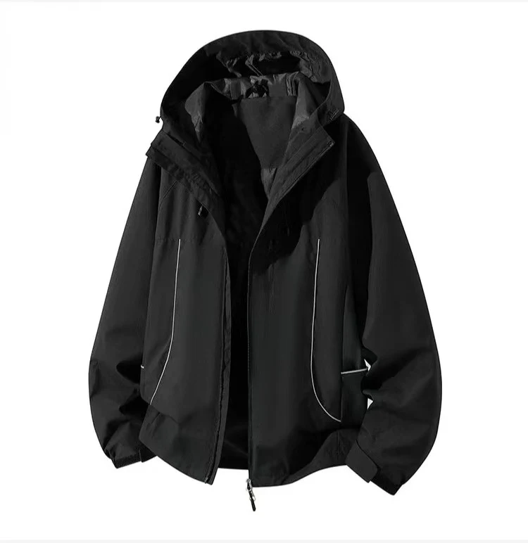 Herren Wasserdichte Kapuzen-Softshelljacke mit winddichtem Schnitt und Reißverschluss Nord Taschen