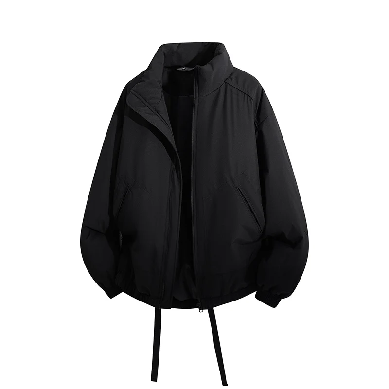 Herren Übergroße Windbreaker-Bomberjacke mit Kordelzug und Stehkragen Nord Taschen