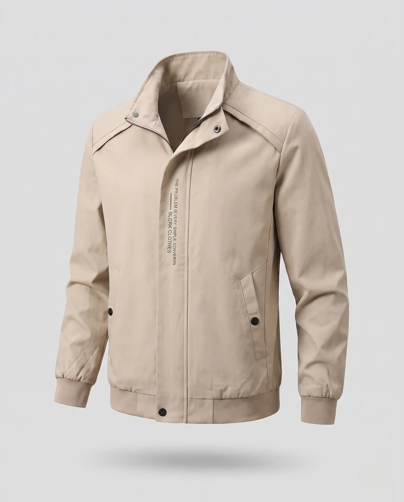 Herren lässige Bomberjacke im minimalistischen urbanen Look mit Stehkragen und Rippbündchen Nord Taschen