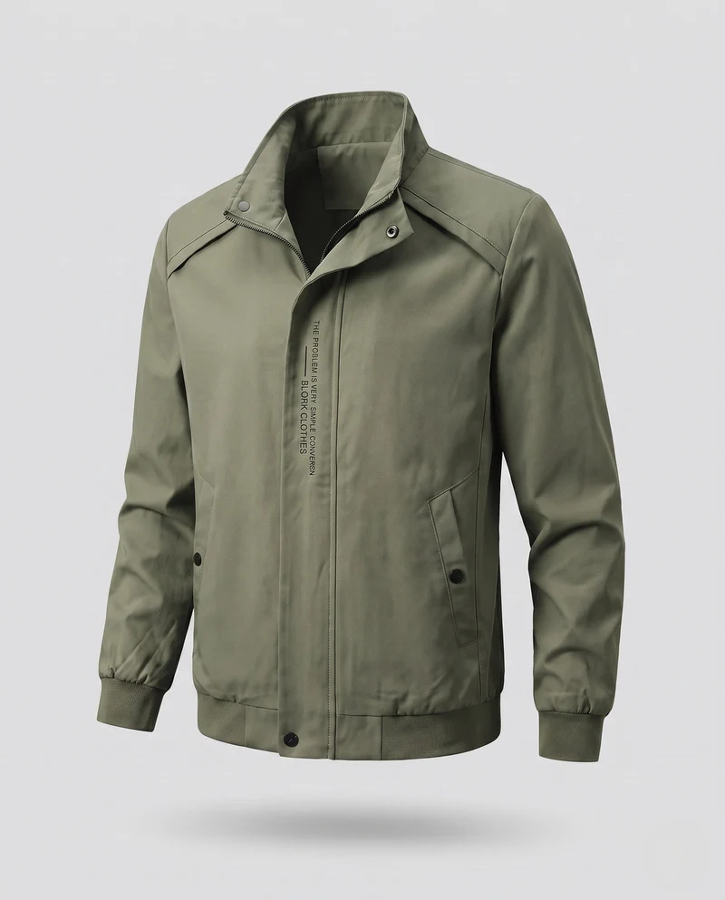 Herren lässige Bomberjacke im minimalistischen urbanen Look mit Stehkragen und Rippbündchen Nord Taschen