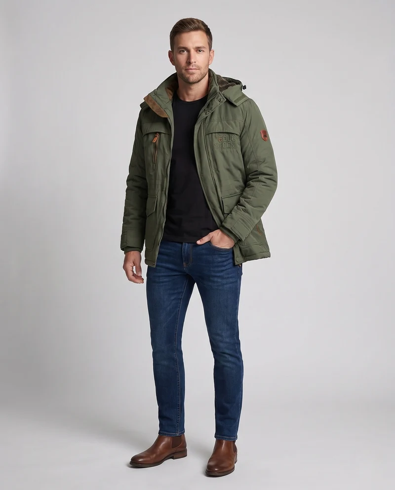 Herren kurze gepolsterte Feldblouson mit gesteppter thermischer Futter und Klappentaschen Nord Taschen