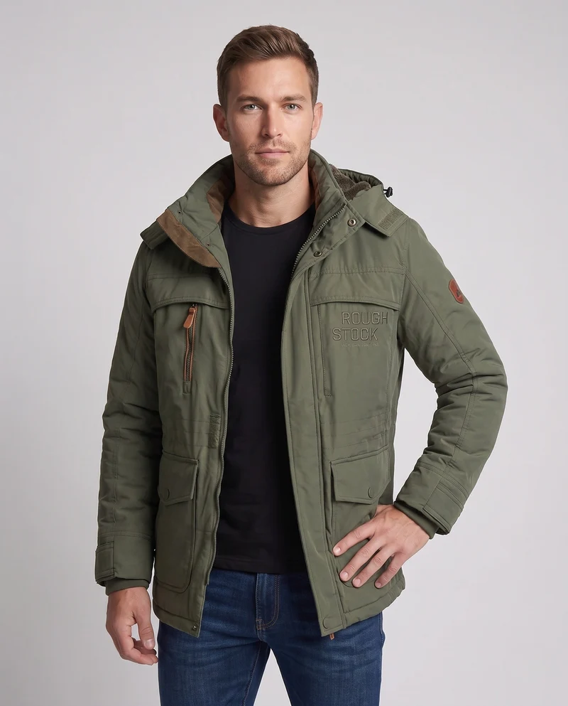 Herren kurze gepolsterte Feldblouson mit gesteppter thermischer Futter und Klappentaschen Nord Taschen