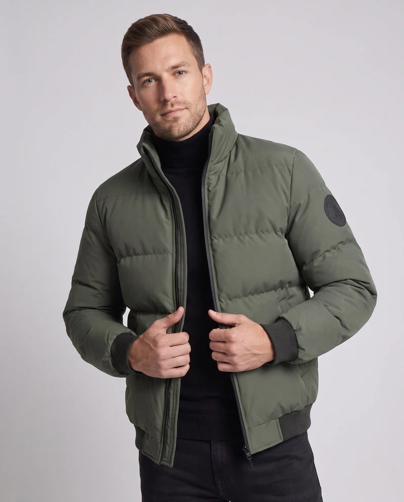 Herren Kurzblouson im gesteppten Puffer-Look mit winddichter äußeren Schicht und gerippten Abschlüssen Nord Taschen
