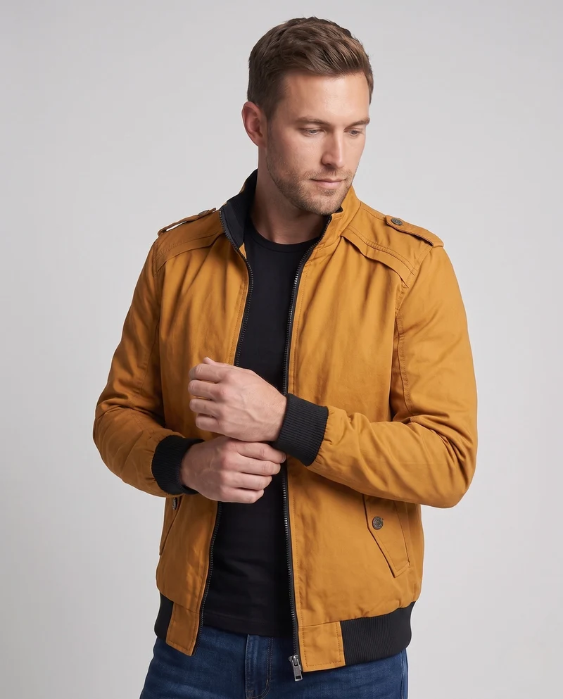Herrenkurze Jacke im Aviatorklook mit thermo Teddyfutter und Schulterpaspelung Nord Taschen